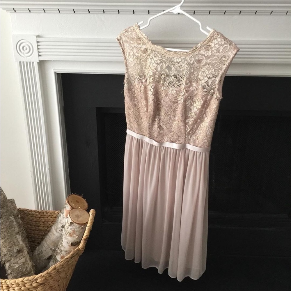 Beige Dress, David’s Bridal, perfect condition.